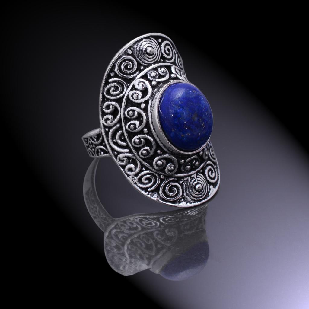 Lapis Lazuli Handmade 925 Sterling Silver Jewelry Ring Size 10 K7d77