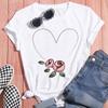 Fashion Women's Tshirts Tops Print Short Sleeve White Ropa Mujer Trend T-Shirt Summer O-Neck Oversized Top Popular Tshirts Tee