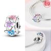 Original Copper Dragon Firefly Butterfly Puppy Heart Plane Travel Charms Beads Fit Bracelet Zircon For Women Gift