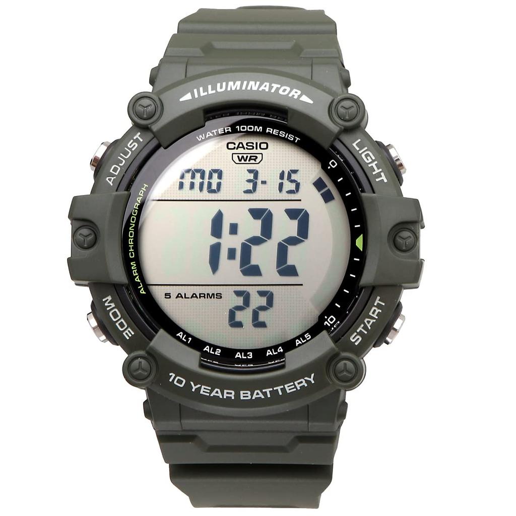 Casio Стандартные цифровые часы с длинным ремешком дешевые Casio Chipkashi Military Green Overseas модель [Casio] AE-1500WHX-3AV мужские [Товар]