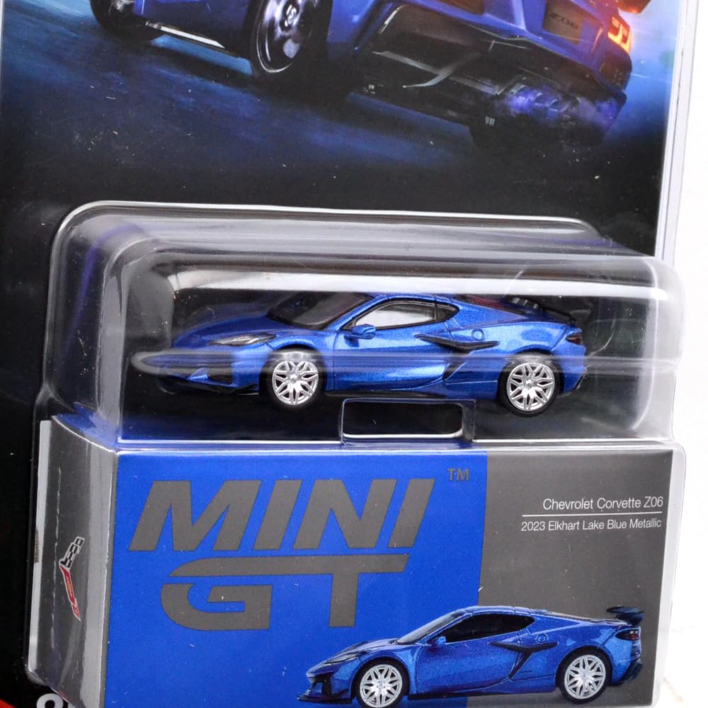 MINI GT Масштаб MiJo Toys 2023 CHEVROLET CORVETTE Z06 СИНИЙ США MiJo Toys Эксклюзив Chevrolet Corvette Z06 2023 Elkhart Lake Blue Metallic 164 -