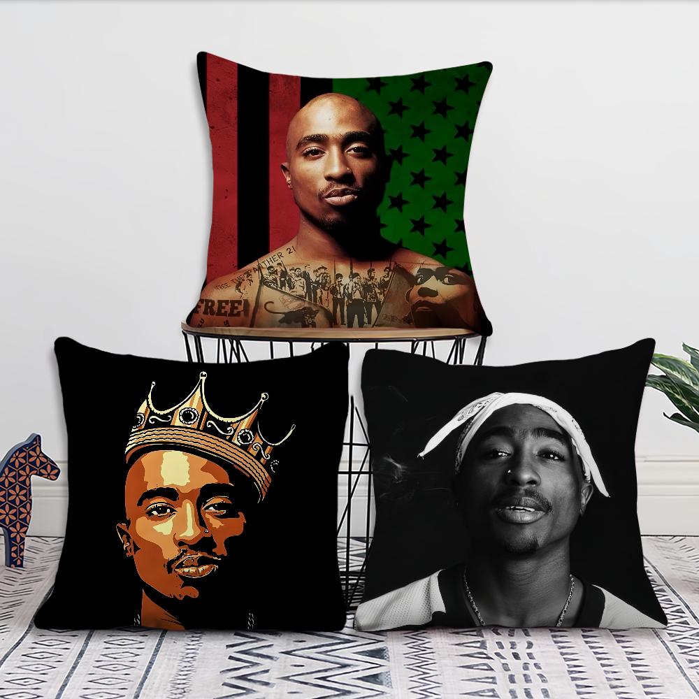 Подушка с принтом рэпера 2PAC Тупака Шакура Наволочка Декор Комнаты Дома Дивана Гостиной Офиса Автомобиля Нордическая Простота