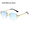 High Quality Cut Edge Rectangular Sunglasses Rimless Gradient Lens Shades  for Women & Men
