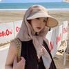 Print Summer Sun Hat Wide Brim Strappy Scarf Hat Portable Scarf Baseball Cap  Girl