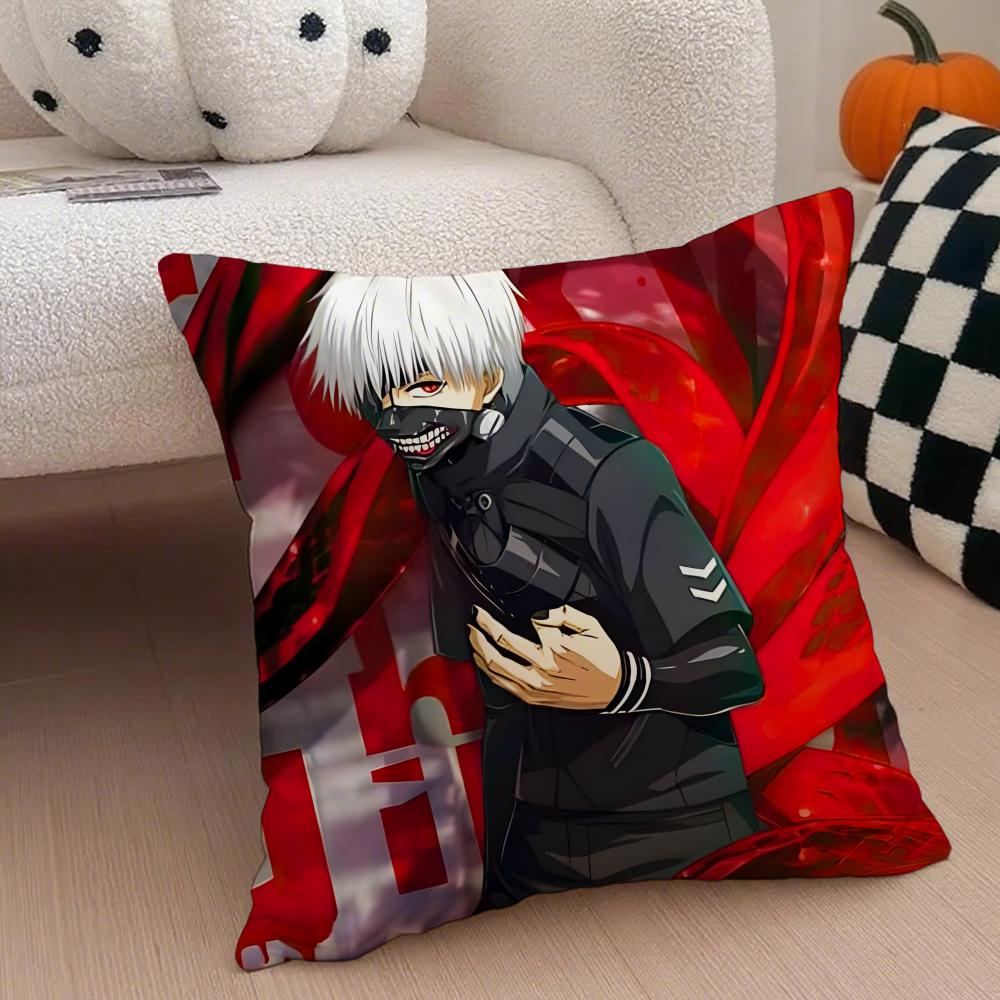 Grim Haunting Tragic Anime TTokyo Ghoul Cushion Cover Throw Pillow Cover Hidden Button Durable Polyester Chair Cushion