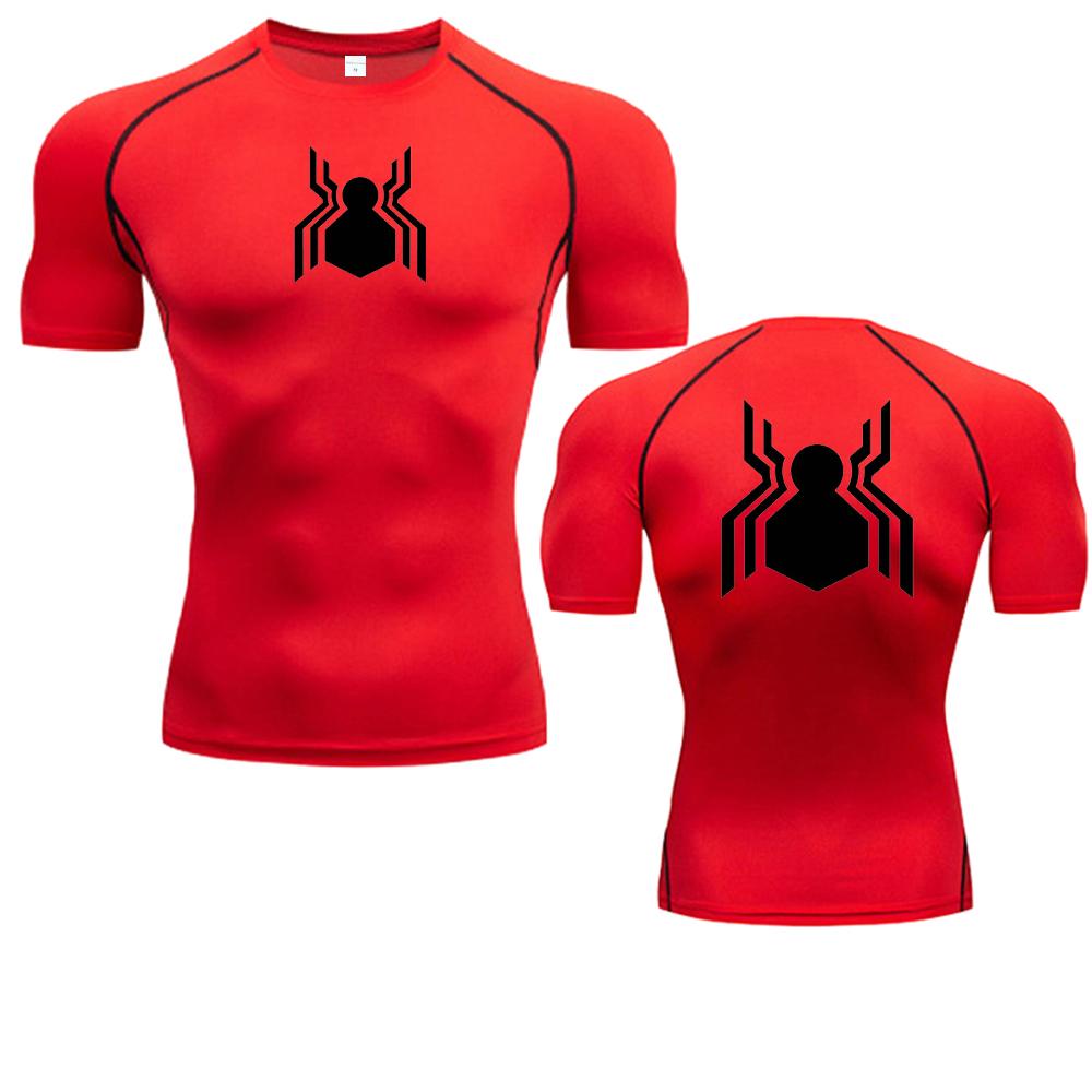 Spider Graphic Compression Shirts for Men Gym Workout Rash Guard Athletic Quick Dry Tshirts Tees Tops Undershirts Baselayers
