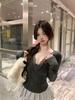 Pure lust sexy lace splicing T-shirt with chest pad women's autumn and winter chic age-reducing and thin chic inner top
