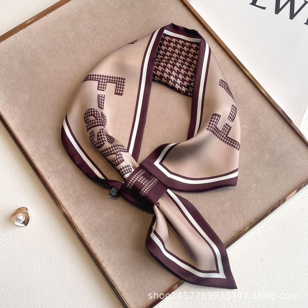 Silk Scarf Small Long Square Scarf Women'S High-End Neck Protection Scarf Professional Matching Shirt Scarf