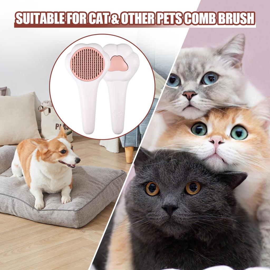 Pink Pet Grooming Comb Stainless Steel Tooth For Pleasant Brushing Experience Dog Grooming Supplies