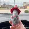 Hand woven Possum Car Charm Pendant Cute Mouse funny Handmade Knitted Possum auto Rearview Mirror Ornament Accessories