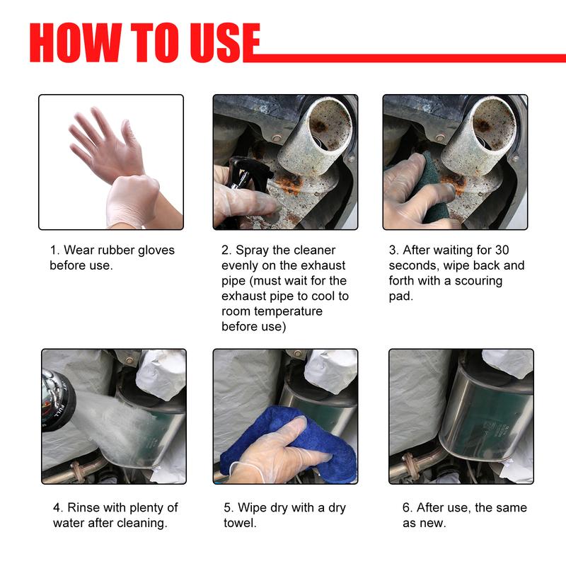 Car Exhaust Pipe Cleaner Metal Polish Rust Remover 120ml Kit Motorcycle Maintenance Tool Automotive Detail Spray Restore Shine