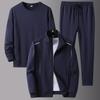 2024 Men's Spring-Autumn Sports Tracksuit: Middle-Aged Dad 3-Piece Set