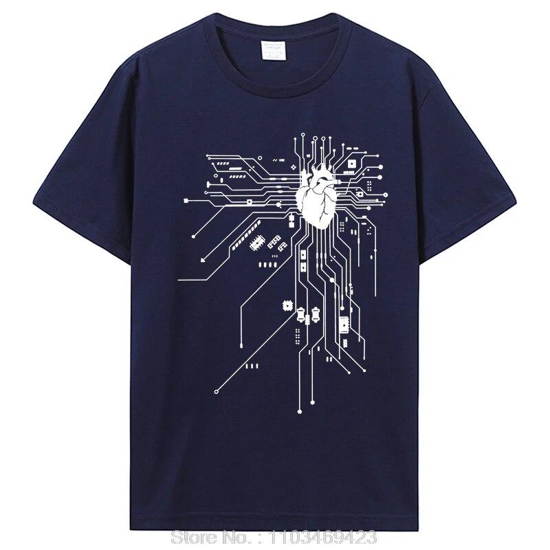 Anatomical Heart CPU Processor Computer Programmer PCB Board Geek T-Shirt Electrical Electronic Engineer Circuit Graphic Tee Top
