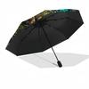 Jungle Frog Forest pattern umbrella, portable and foldable design, 8 ribs, a casual accessory for Halloween, Christmas, and birthday gifts.