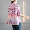 Летняя женская новая повседневная свободная цветная рубашка-кардиган с лацканами на одной пуговице с короткими рукавами
