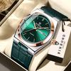 BINBOND Durable Men's Watch Reloj Leather Strap Luxury Quartz Wristwatches Precise Luminous Waterproof Auto Date Week Display