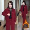 Women's Plush Thickened Casual Two-Piece Suit - Slim, Loose, Meat-Covering Fashion for Autumn & Winter 2024