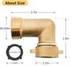 3/4" Brass Elbow Hose Adapter Copper Garden Watering Irrigation Pipe Fittings Connect Repair Quick Connector Coupling Joint