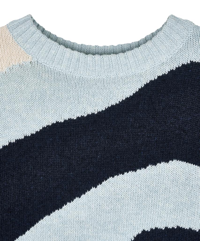 Bb' BENETTON Rhythmic Knit Pullover (Sky Blue)