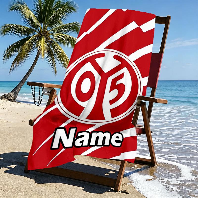 Custom Name Personalized 05 1FSV Mainz 05 Print Beach Towel, for Trip Camping Beach Party Home Decor, Birthday Gift for Family & Friends