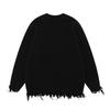 Unisex Streetwear Knit Sweater With Distressed Design Jacquard Loose Fit Fall
