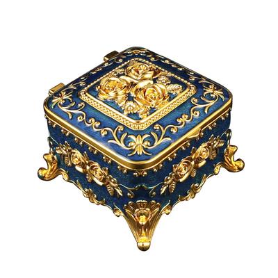 Европа Изысканная Шкатулка для Украшений с Розами Ретро Домашняя Эмалированная Шкатулка для Украшений Креативная Настольная Шкатулка для Хранения Украшений