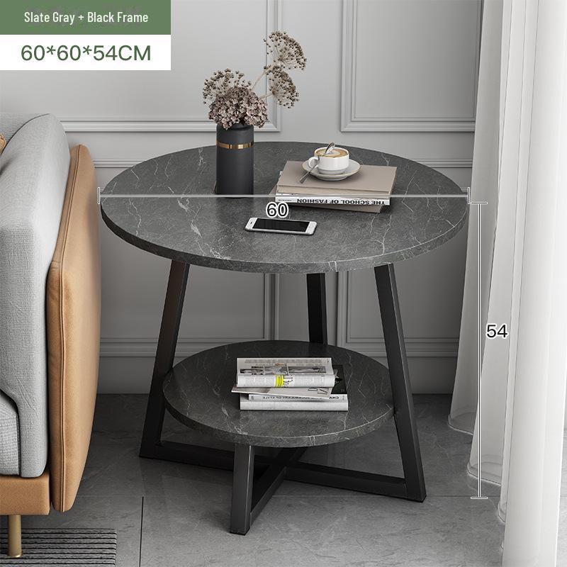 Modern Round Coffee Table: Elegant Small Side Table for Living Room or Balcony