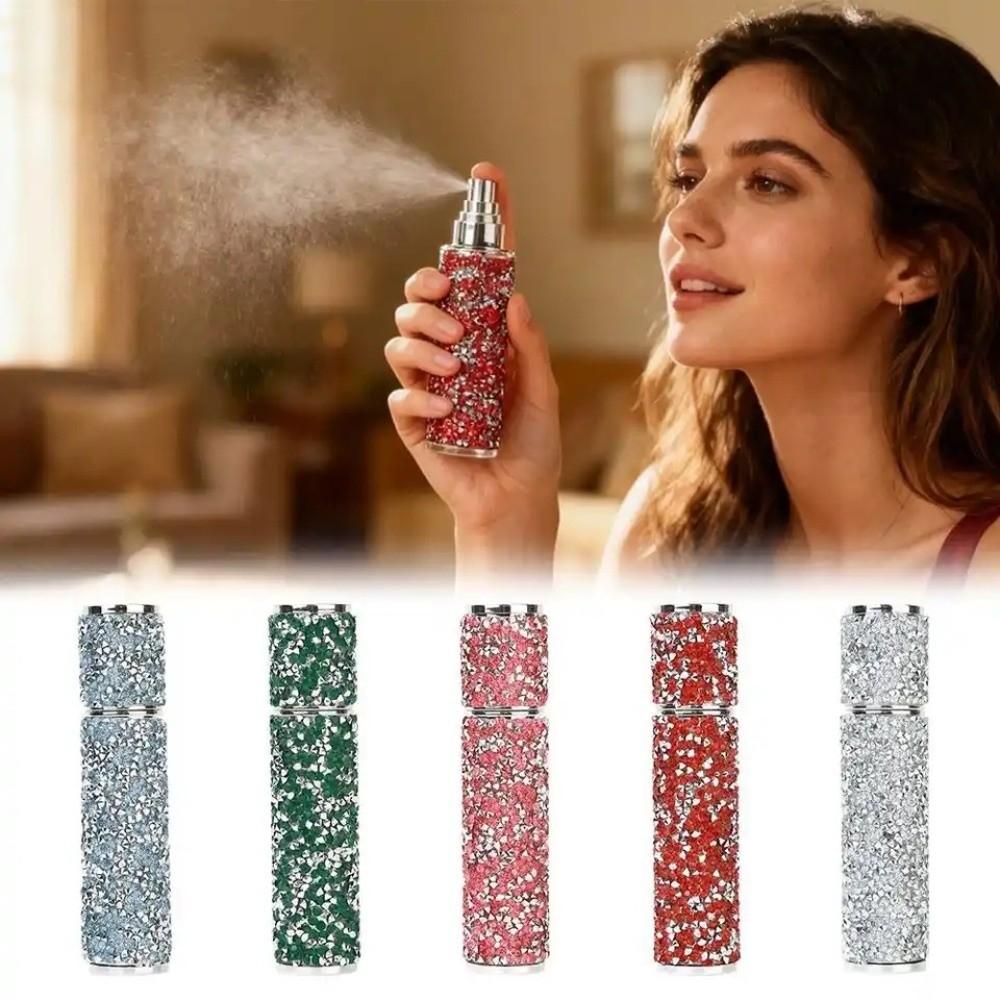Портативный пустой атомайзер со стразами, косметический контейнер, практичный флакон для духов 10 мл для путешествий