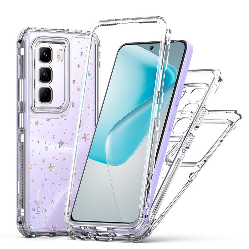 For Infinix Hot 50 Pro 4G Case Precise Cutouts Acrylic TPU Clear Phone Cover with Laser-printed Film
