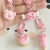 Resin Pink Pig Metal Keychain Pink Pig Pig Food Keychain  Birthday Gifts