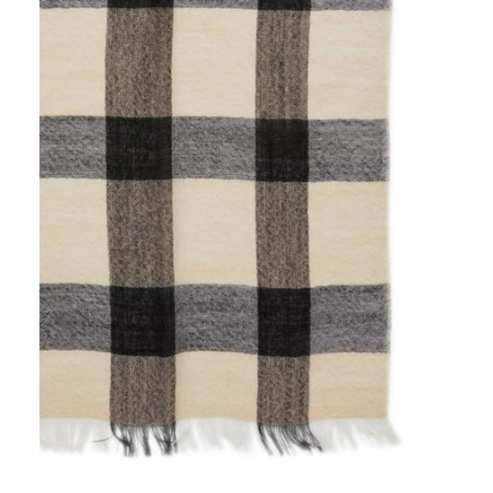 Daks Brown House Check Wool Scarf Dcsc9f110w2