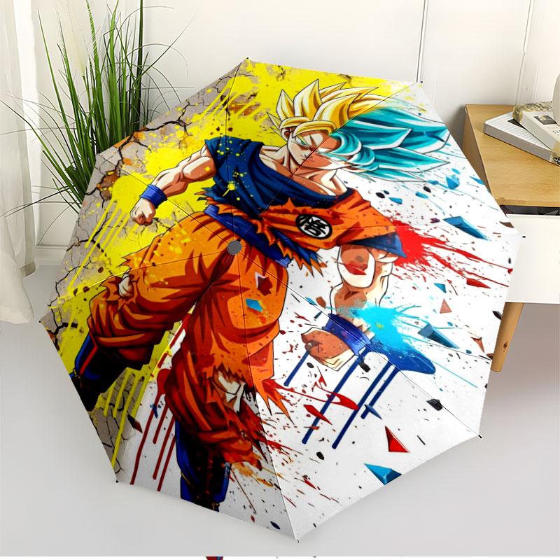 Автоматический складной зонт с принтом DRAGON BALL, Портативный складной зонт, Для улицы, Поездок на работу, Кемпинга, Идеальный подарок на день рождения