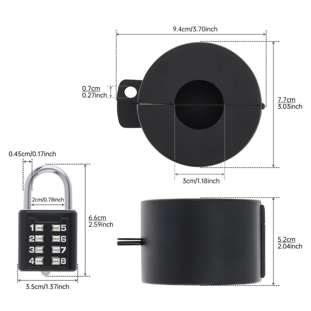 Блокирующая крышка из нержавеющей стали 304 для дверных ручек/рычагов/кранов/вентилей, центральное отверстие 30 мм с кодовым замком, предотвращает поворот и блокирует замочную скважину