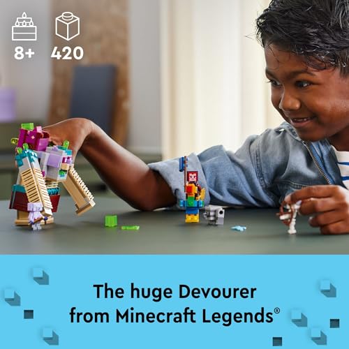 Конструктор LEGO Minecraft Legends Битва с Пожирателем, Игровой набор с популярными персонажами и фигурками Minecraft, Идея подарка для игры