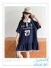 Girls' summer dress college style polo collar short sleeved dress 2026 new children's Korean casual long dress