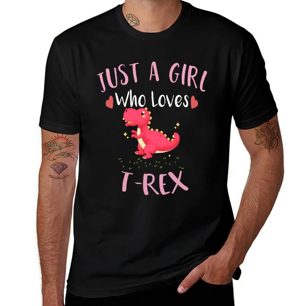 Funny Trex Just A Girl Who Loves Trex Tshirt Basic Tee Shirt For Everyday Outfit