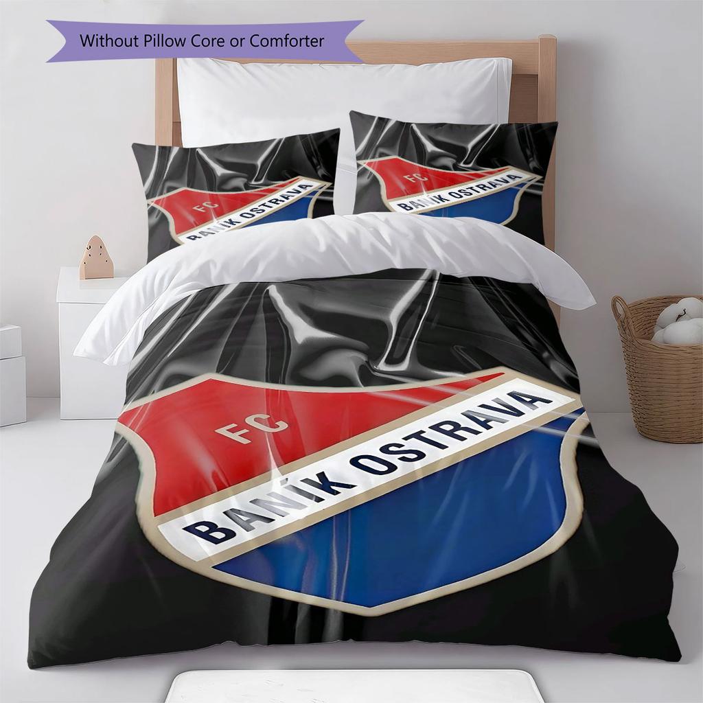 FC Baník Ostrava Pattern Bedding,Quilt Set Quilt Cover Pillowcase Home Birthday Gift(1 * duvet cover + 2 * pillowcase, without core)