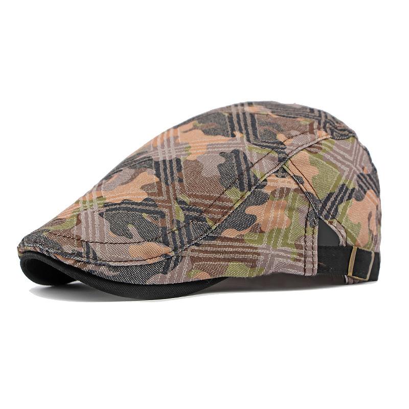 Women's Cap British Vintage Print Camouflage Beret Men
