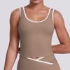 New contrasting color cross tight grinding high elastic yoga suit running fitness breathable training five-piece set