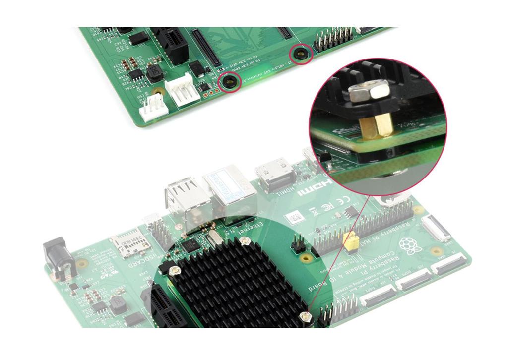 MicroSnow CM4 Heatsink with Antenna Hole for Raspberry Pi Compute Module 4