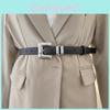 Style Minimalist Womens Derma Waist Belt Metal Pin Buckle Dress Shapewear Belt
