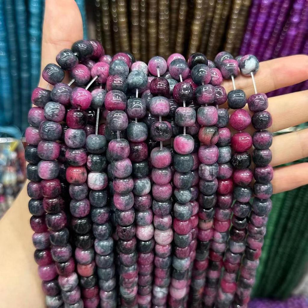 9x10 Натуральные бусины из халцедона: Многоцветный морганит, турмалин, амазонит, бочкообразные бусины для изготовления украшений своими руками