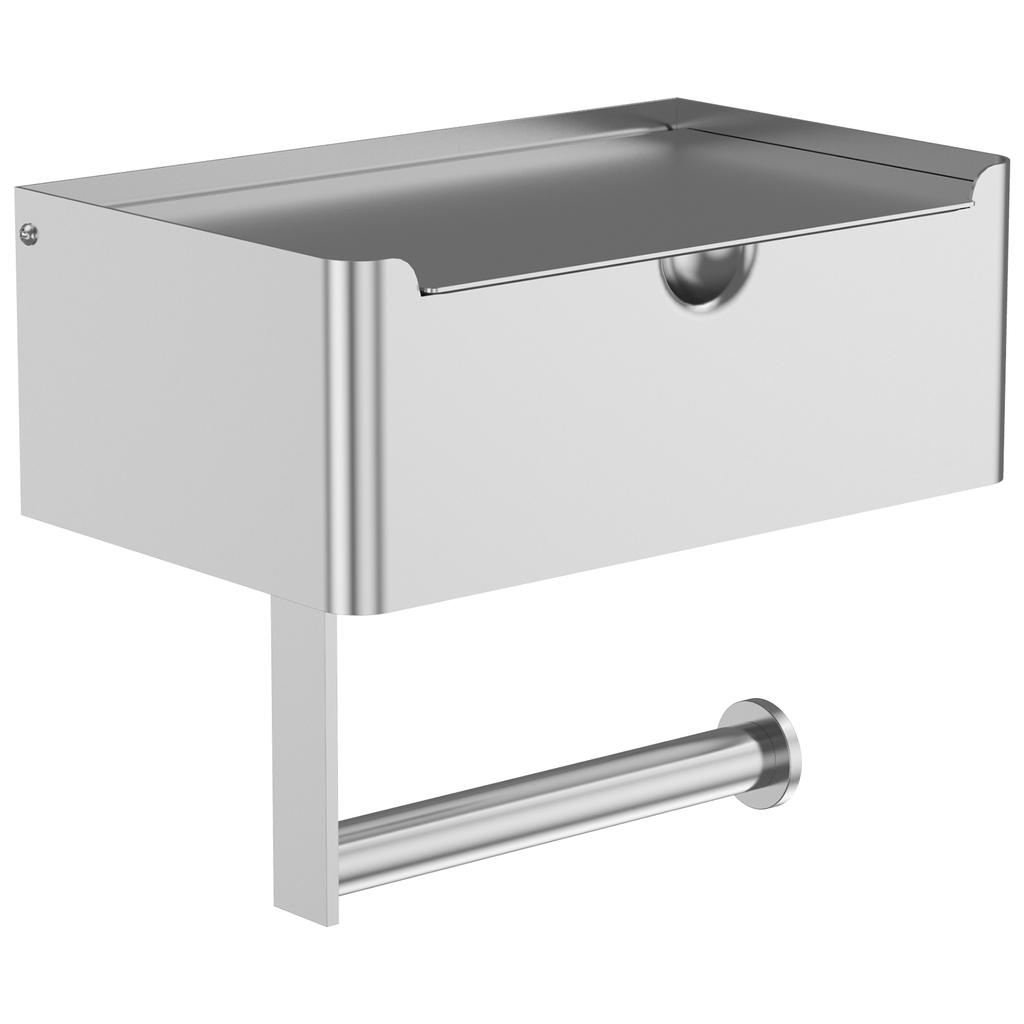 Держатель для туалетной бумаги из нержавеющей стали, самоклеящаяся настенная вешалка для туалетной бумаги с ящиком для хранения домашних принадлежностей для ванной комнаты