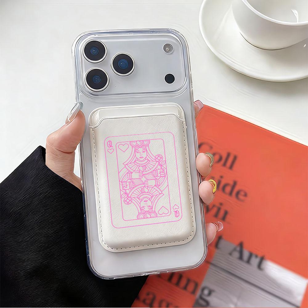 Дизайн с игральными картами Для кошелька MagSafe Магнитный держатель для карт Чехол для телефона Для iPhone 16 13 16 15 12 14 17 Pro Max Чехол 16E 15 Plus Чехол