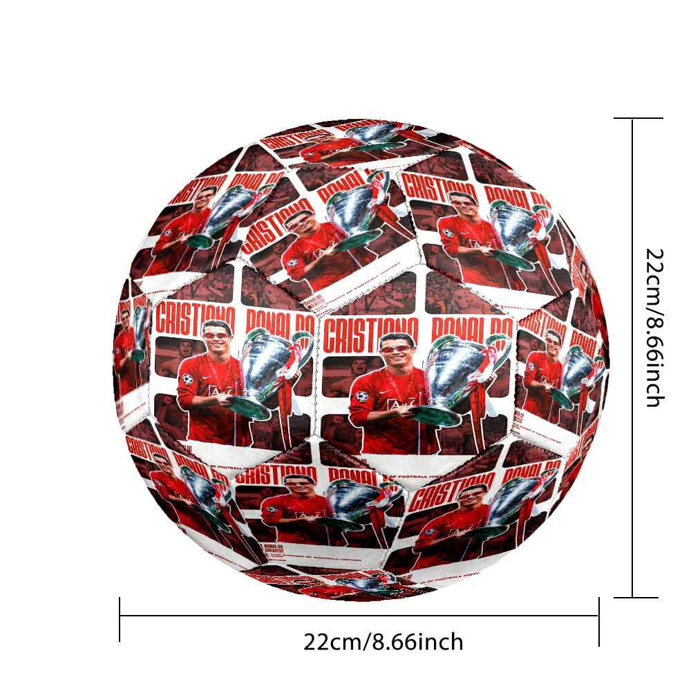 Ronaldo's Cr7 Skyward Kick Size 5 Football Machine-Stitched Indoor/Outdoor Training and Matches Perfect Commemorative Gift for Soccer Lovers