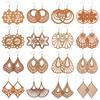 16 Pairs Craft Wood Earrings Bohemian African Dangle Earrings Earring Making Pendant