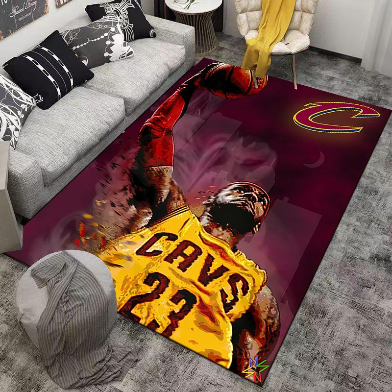 Cute LeBron James Cavs 23 Dunk Wine City Nights Art Poster decorative printed carpet for entryway bedroom dorm game room gift