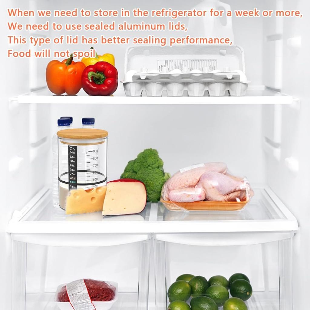 Набор для стартера хлеба на закваске Pro, банка для закваски 34 унции, полоски-термометры и дышащие крышки для хлеба на закваске и набора для стартера закваски