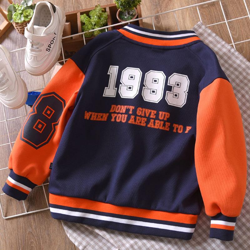 Children's Clothing Boys' Jackets Baseball Uniforms Spring and Autumn Models Middle and Large Children's Tops Children's Jackets Sports Leisure Trend