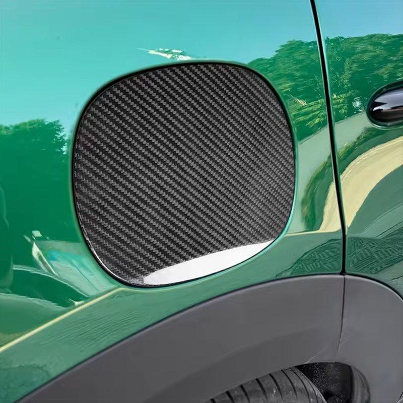 A87Q Car Fuel Tank Cap Cover Sticker for BMW Mini Cooper S F65 2024 2025 Accessories Hard Real Carbon Fiber